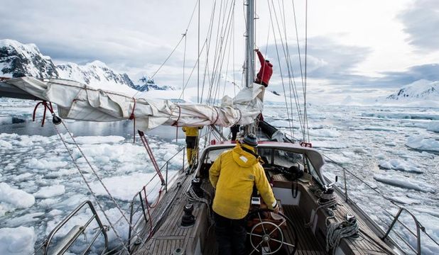 AURORA SAILING IN ANTARCTICA